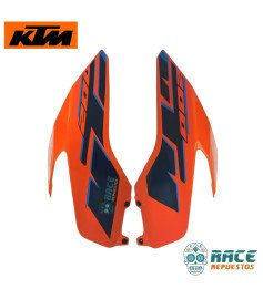 CONJUNTO CUBIERTA DE TANQUE IZQUIERDO DERECHO NARANJA BRILLANTE