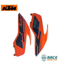 CONJUNTO CUBIERTA DE TANQUE IZQUIERDO DERECHO NARANJA BRILLANTE
